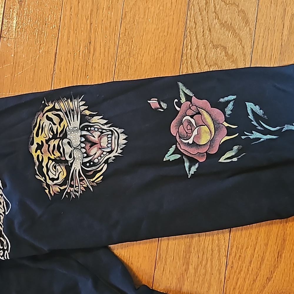Ed Hardy Vintage Y2K jogger pants Tiger Rose - Picture 3 of 5
